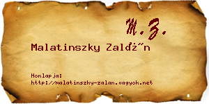 Malatinszky Zalán névjegykártya