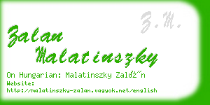 zalan malatinszky business card